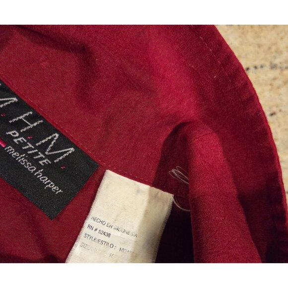 VTG MHM Mellisa Harper Red Dress & Jacket Set Size 10 Petite Side Slits - Picture 4 of 16